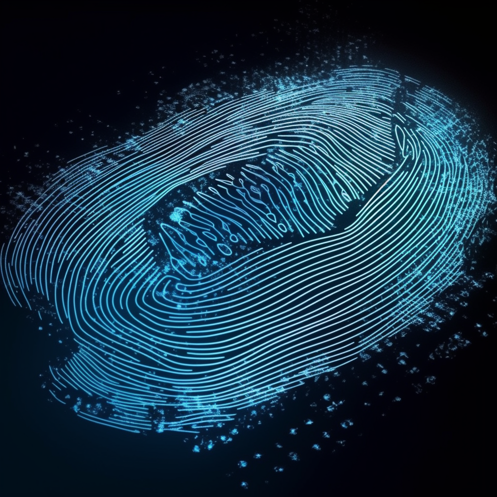 Digital fingerprint. Credit: Midjourney